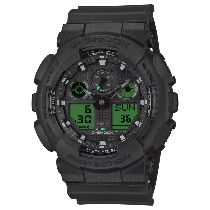 Casio G-Shock GA-100BEG-1A — Negro / Verde Electro