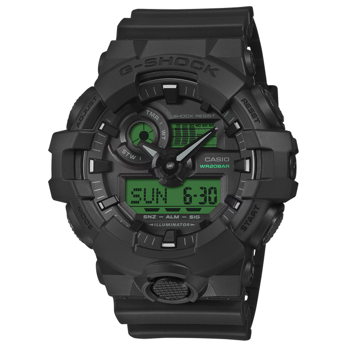 Casio G-Shock GA-700BEG-1A — Negro / Verde Electro