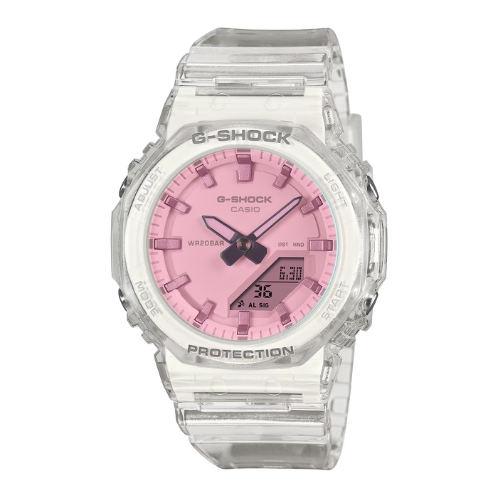 Casio G-Shock GMA-P2100SR-7A — Blanco / Rosa Dorado