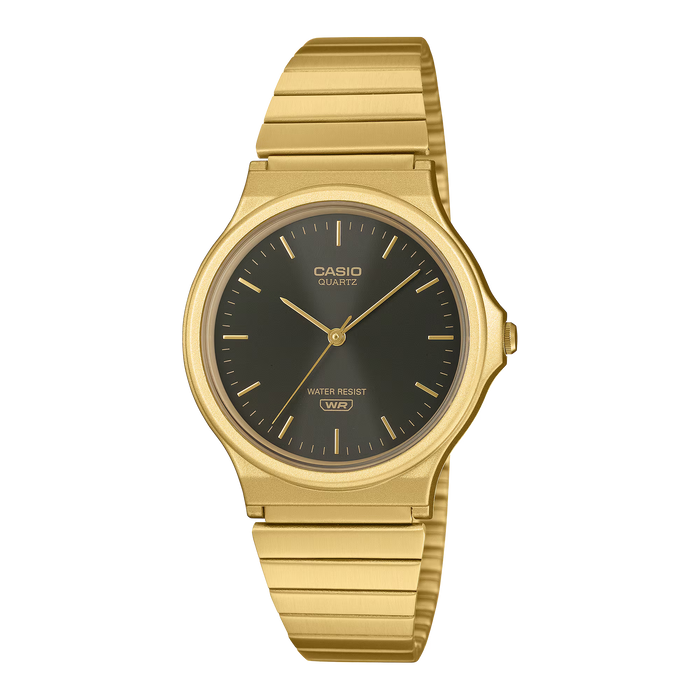 Casio MQ-24GA-1A — Esfera Negra Sunray / Tono Dorado