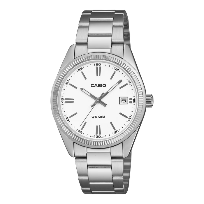 Casio UTP-1302PD-7AV — Esfera Blanca / Tono Plateado