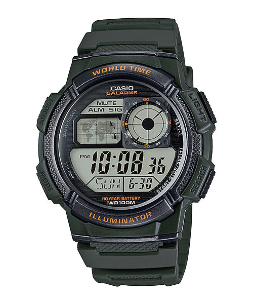 Reloj casual correa de resina AE-1000W-3AV