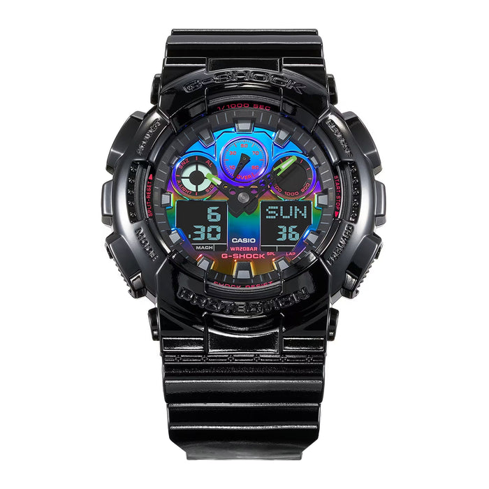 Reloj G-Shock edición Virtual Rainbow deportivo correa de resina GA-100RGB-1A