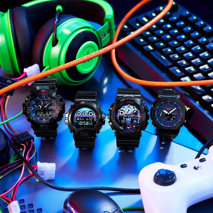 Reloj G-Shock edición Virtual Rainbow deportivo correa de resina GA-700RGB-1A