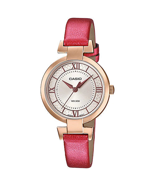 Reloj casual correa de cuero LTP-E403PL-9A2V