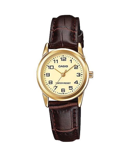 Reloj casual correa de cuero LTP-V001GL-9B