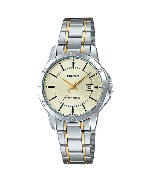 Reloj casual correa de acero inoxidable LTP-V004SG-9A