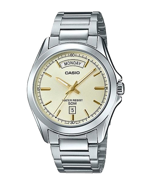 Reloj casual correa de acero inoxidable MTP-1370D-9AV