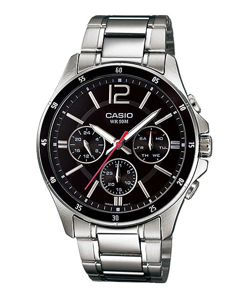 Reloj casual correa de acero inoxidable MTP-1374D-1AV