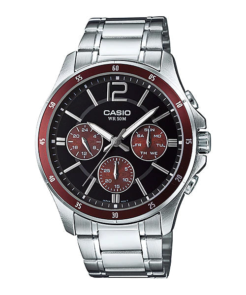 Reloj casual correa de acero inoxidable MTP-1374D-5AV