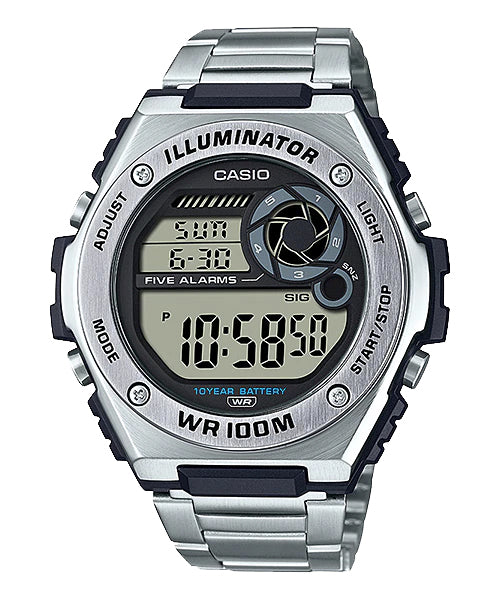 Reloj deportivo correa de acero inoxidable MWD-100HD-1AV